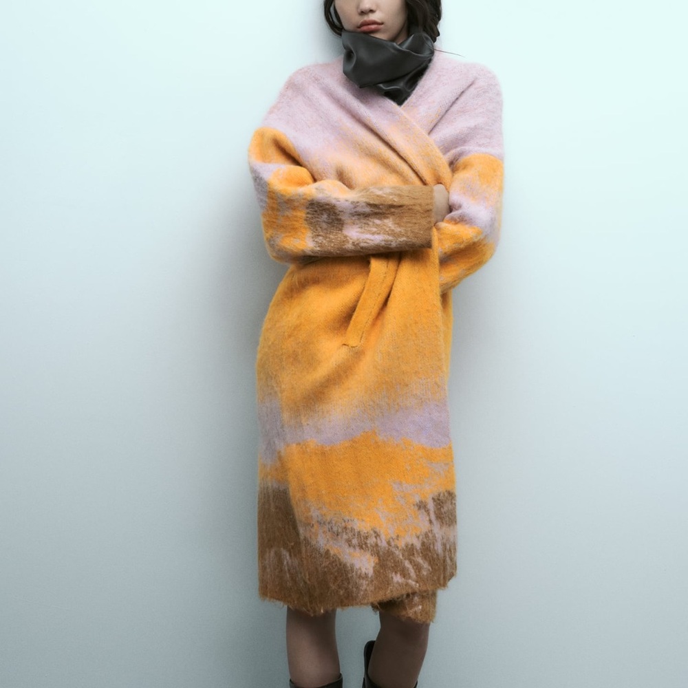 Zara sunset knit coat NWT